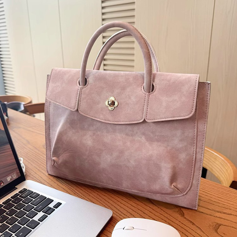 Elegant Pink PU Leather Laptop - Women Hand Bags For Office review and price