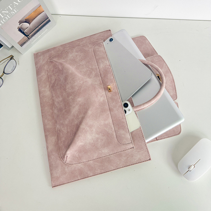 Elegant Pink PU Leather Laptop - Women Hand Bags For Office review and price