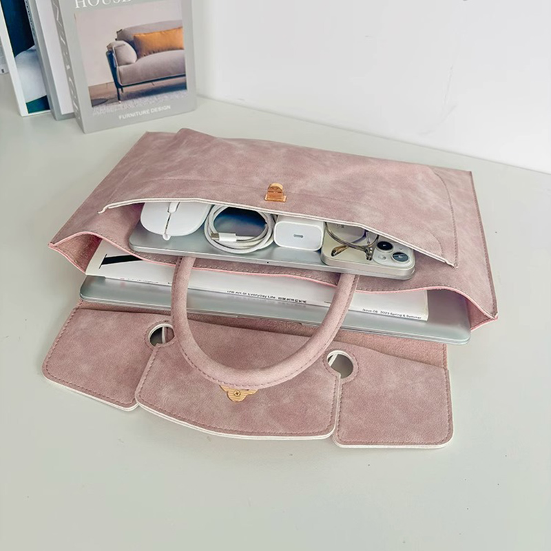Elegant Pink PU Leather Laptop - Women Hand Bags For Office review and price