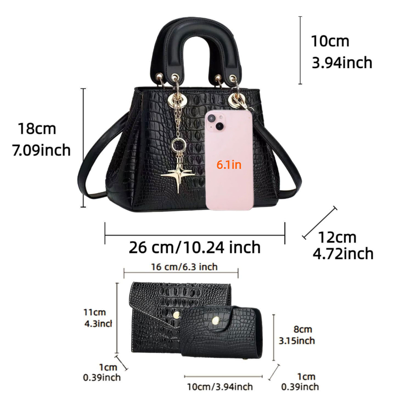 3-piece women's bag set, compa - Women'S Bags Handbags review and price